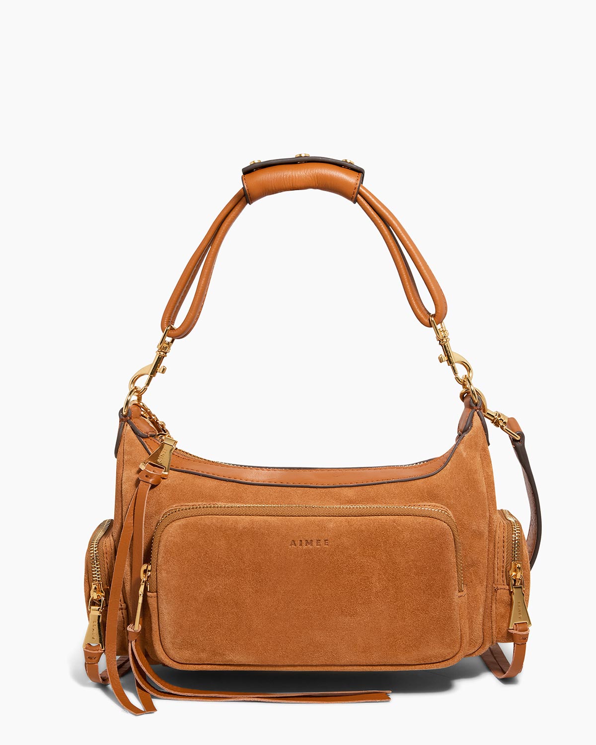 Sac Bandoulière Suédé Caramel Fait Main – Taille Moyenne, Lanière 18" | Occasion Parfaite