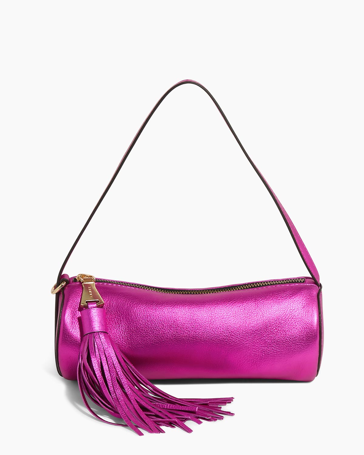 Metallic Onyx Hour Barrel Shoulder Designer Leather Handbag For