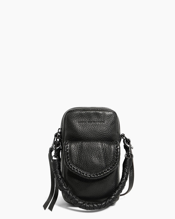 Aimee Kestenberg All For Love N/S Mini Crossbody in Black, front view with handle down
