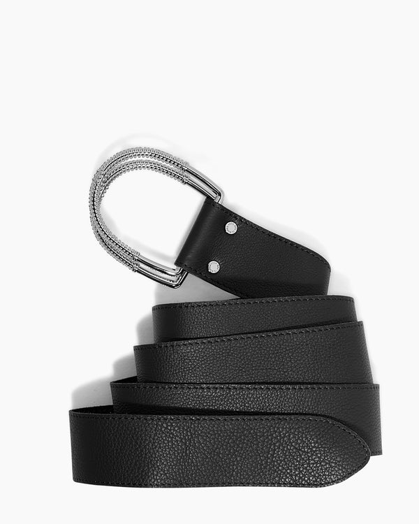 Wrap Me Leather Belt in Black
