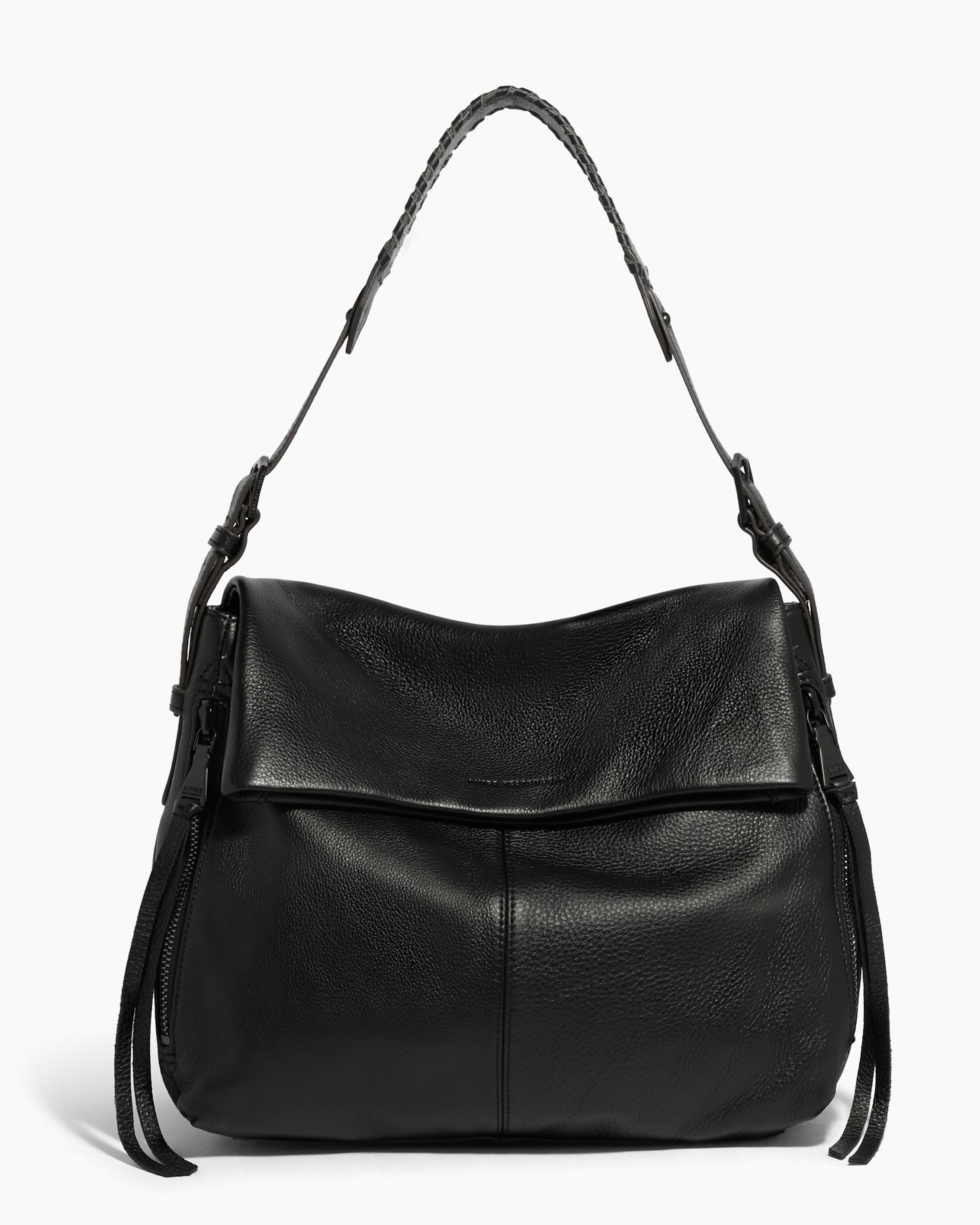 black leather hobo