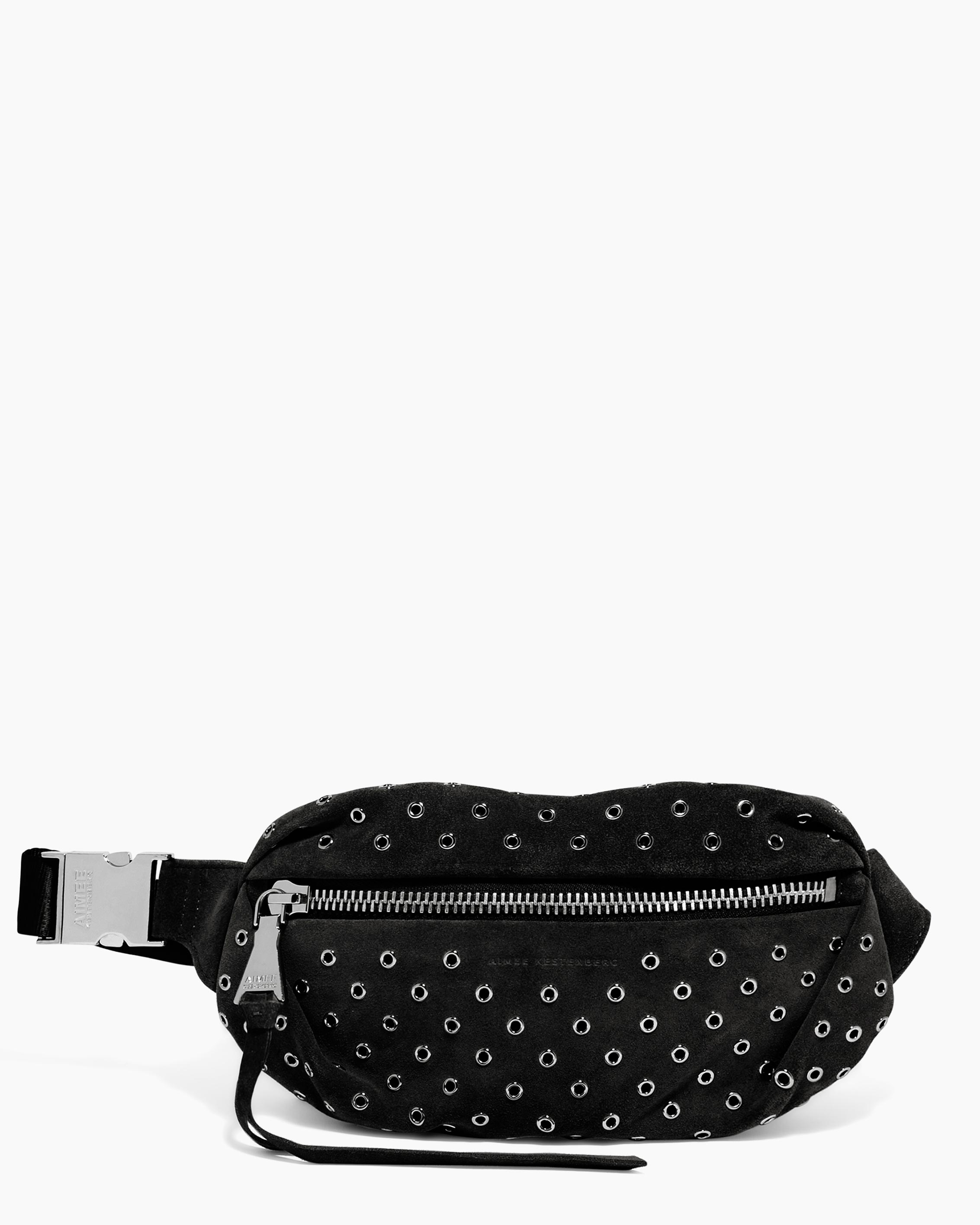 Milan Bum Bag with Eyelets Black with Eyelets Aimee Kestenberg