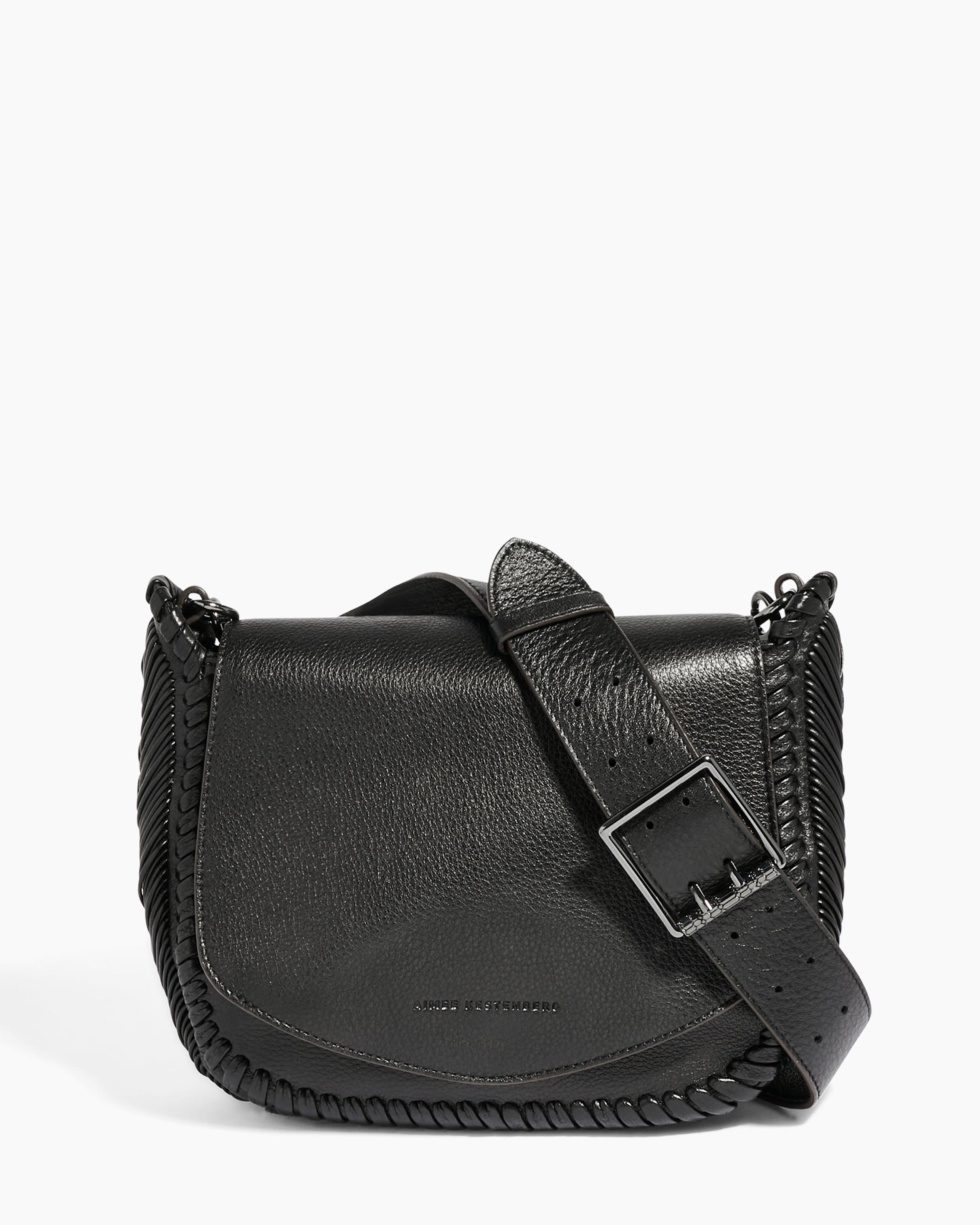 Woven Leather Convertible Crossbody Bag by AMASOUK