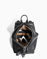 Tamitha Mini Backpack Black With Shiny Silver Hardware - interior functionality