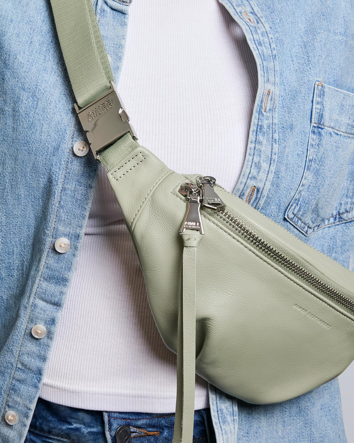 Aimee Kestenberg Cabo Leather Sling Bag,Tea Tree