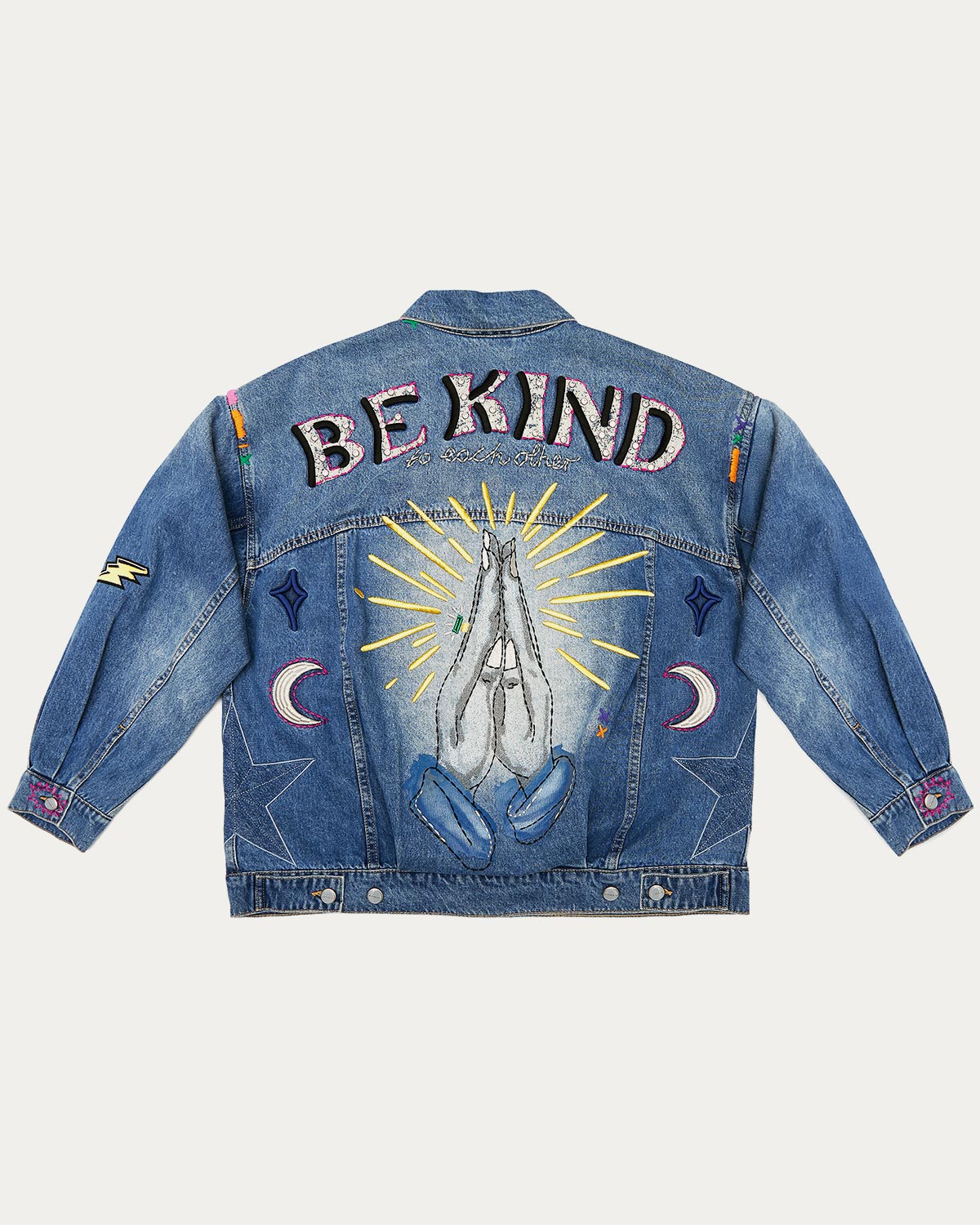 Cool To Be Kind Embroidered Denim Jacket