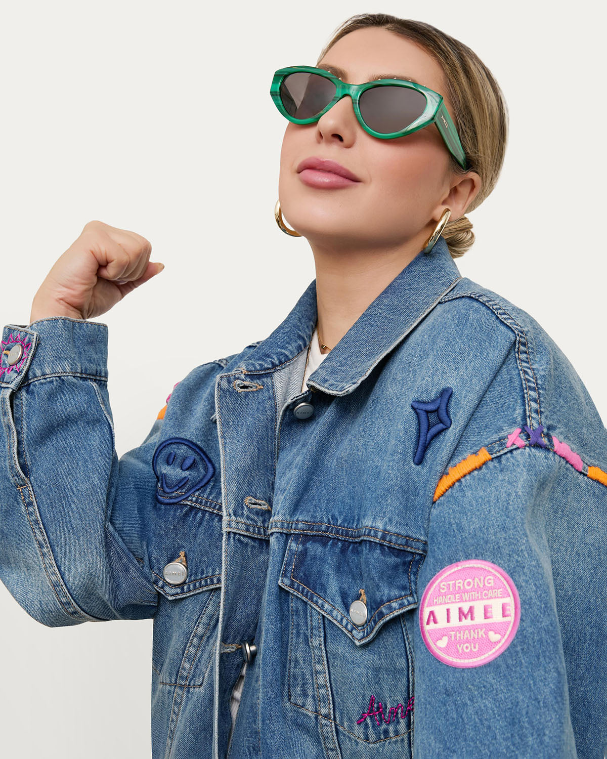 Cool To Be Kind Embroidered Denim Jacket