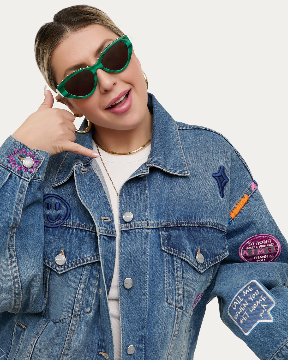 Cool To Be Kind Embroidered Denim Jacket