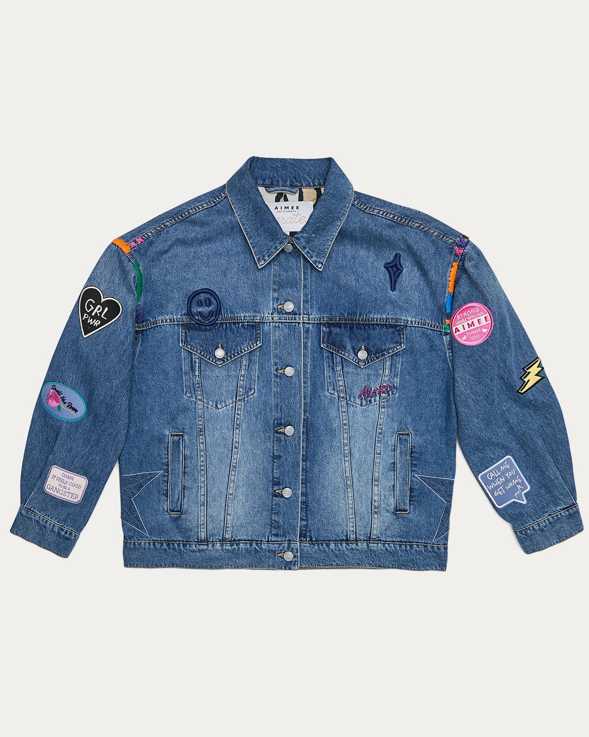 Cool To Be Kind Embroidered Denim Jacket
