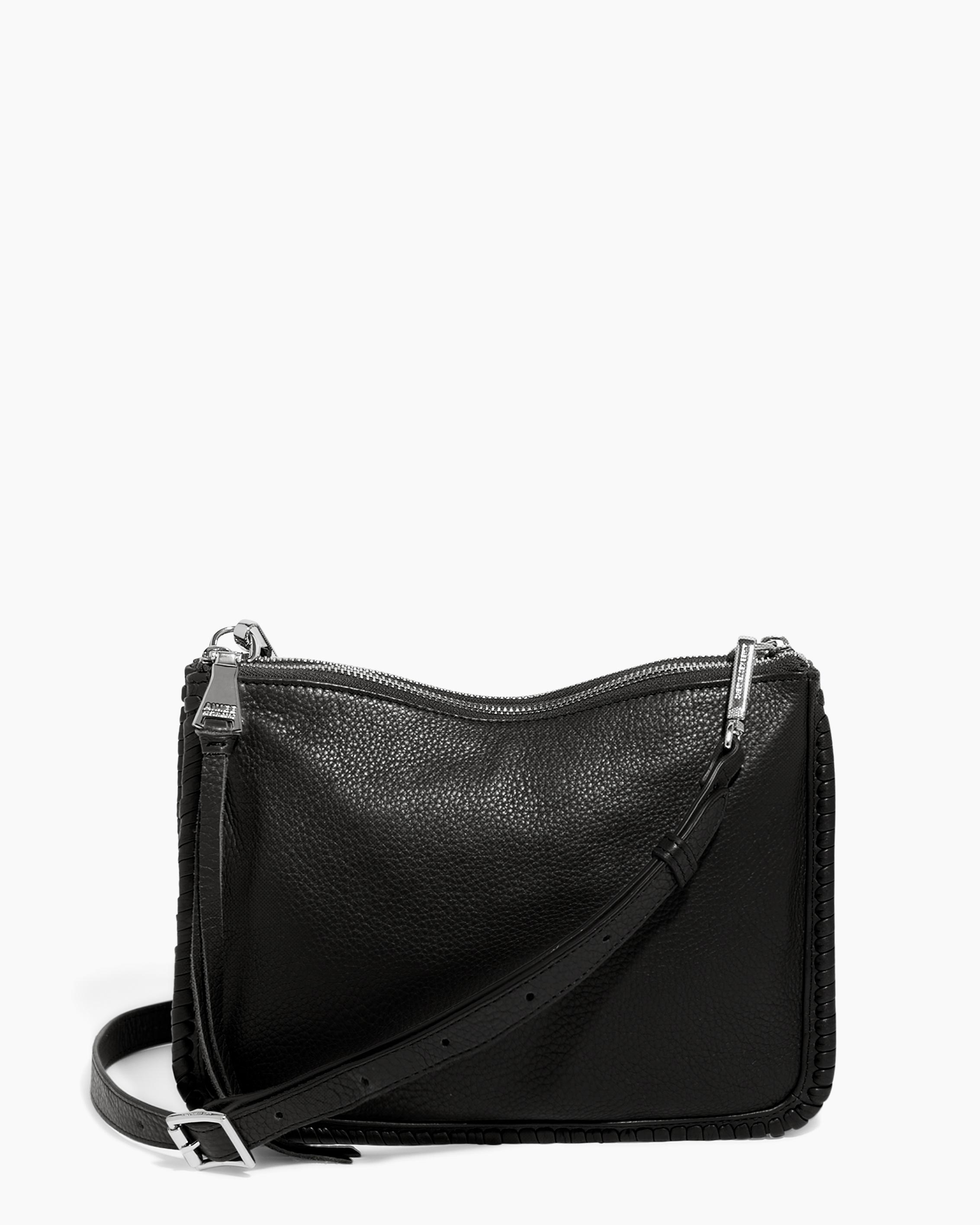Top Zip Crossbody Black with Silver | Aimee Kestenberg – A I M E E
