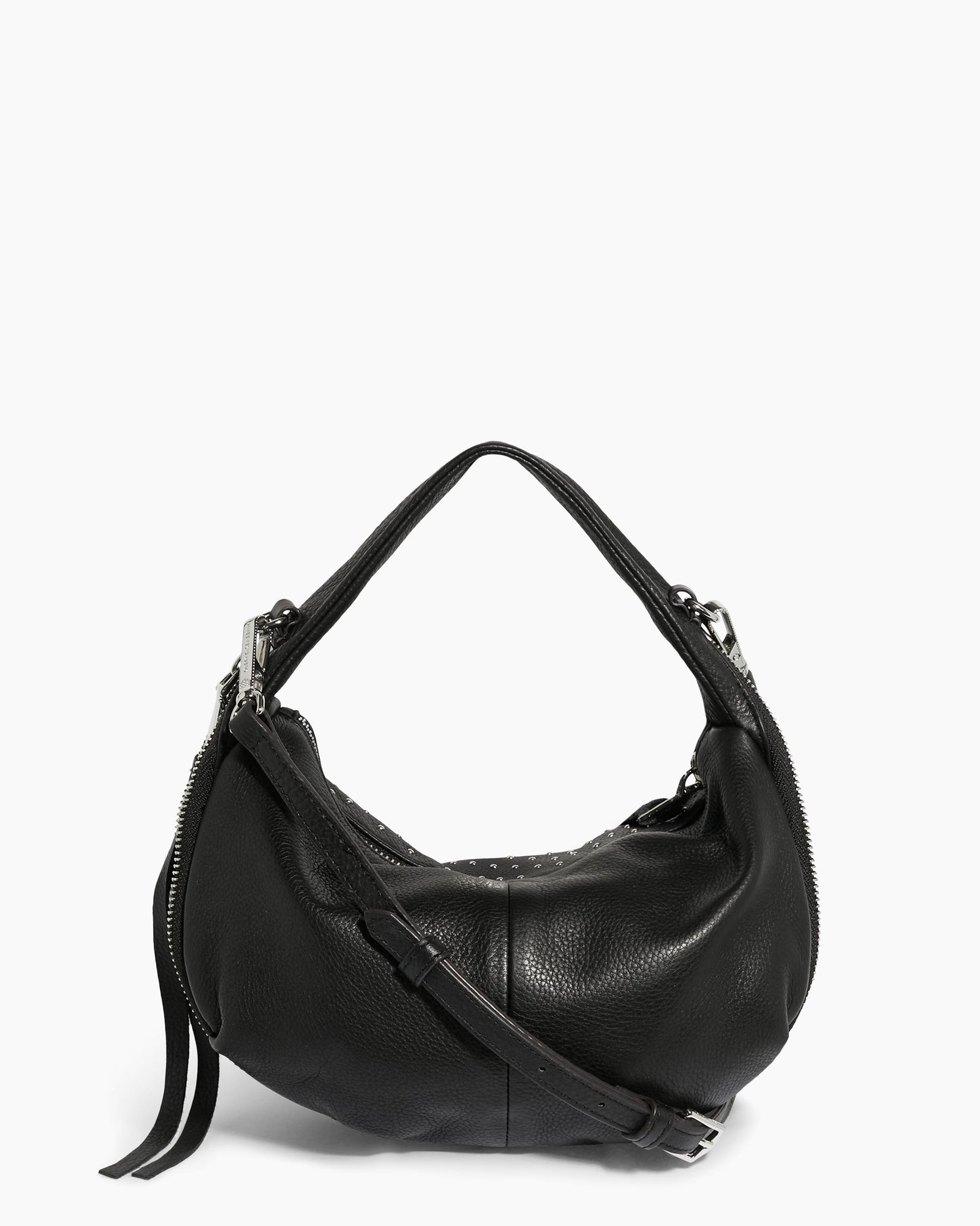Roxy Mini Convertible Crossbody Black with Shiny Silver