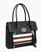 Aimee Kestenberg Washington Leather Tote ,Black Croco