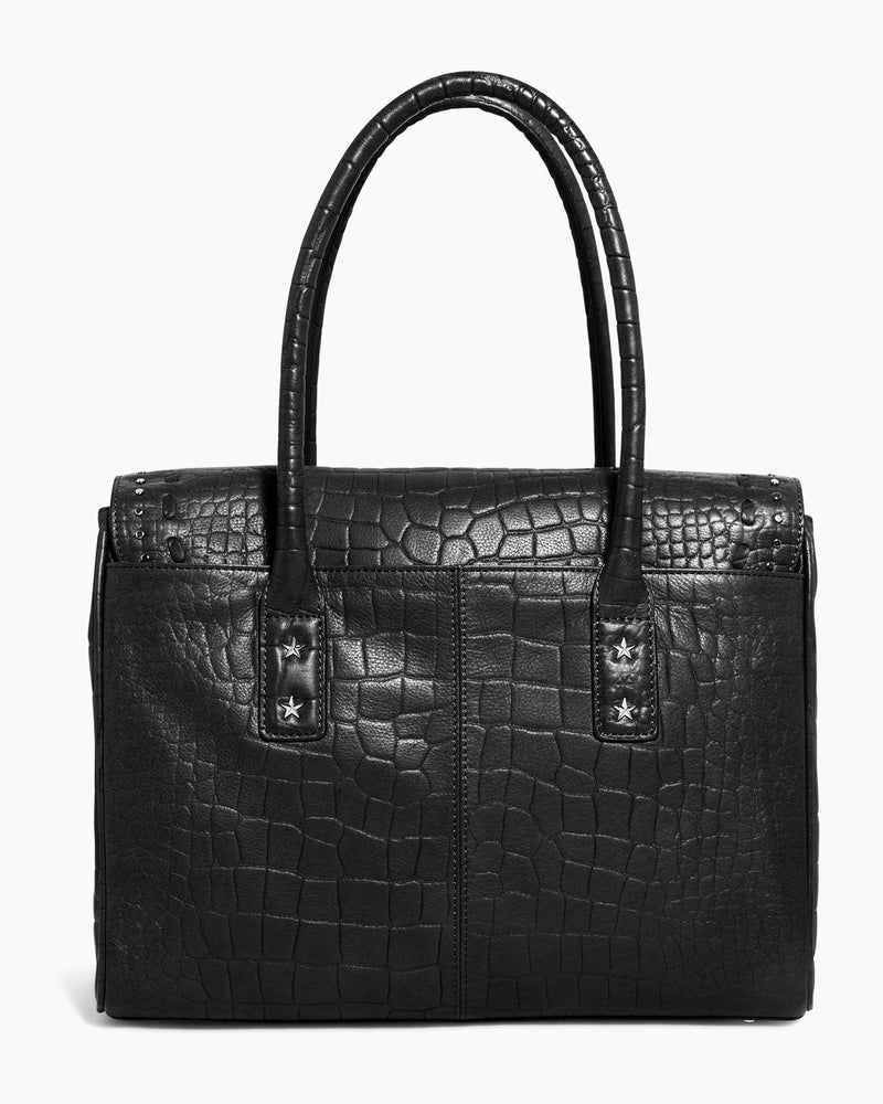 Aimee Kestenberg Washington Leather Tote ,Black Croco