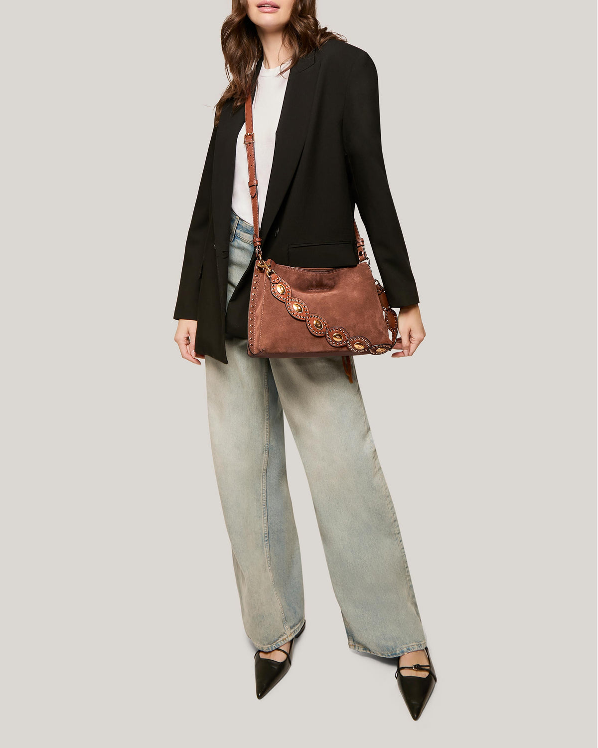 Nutshell Roma Double Entry Shoulder Designer Leather Handbag For 