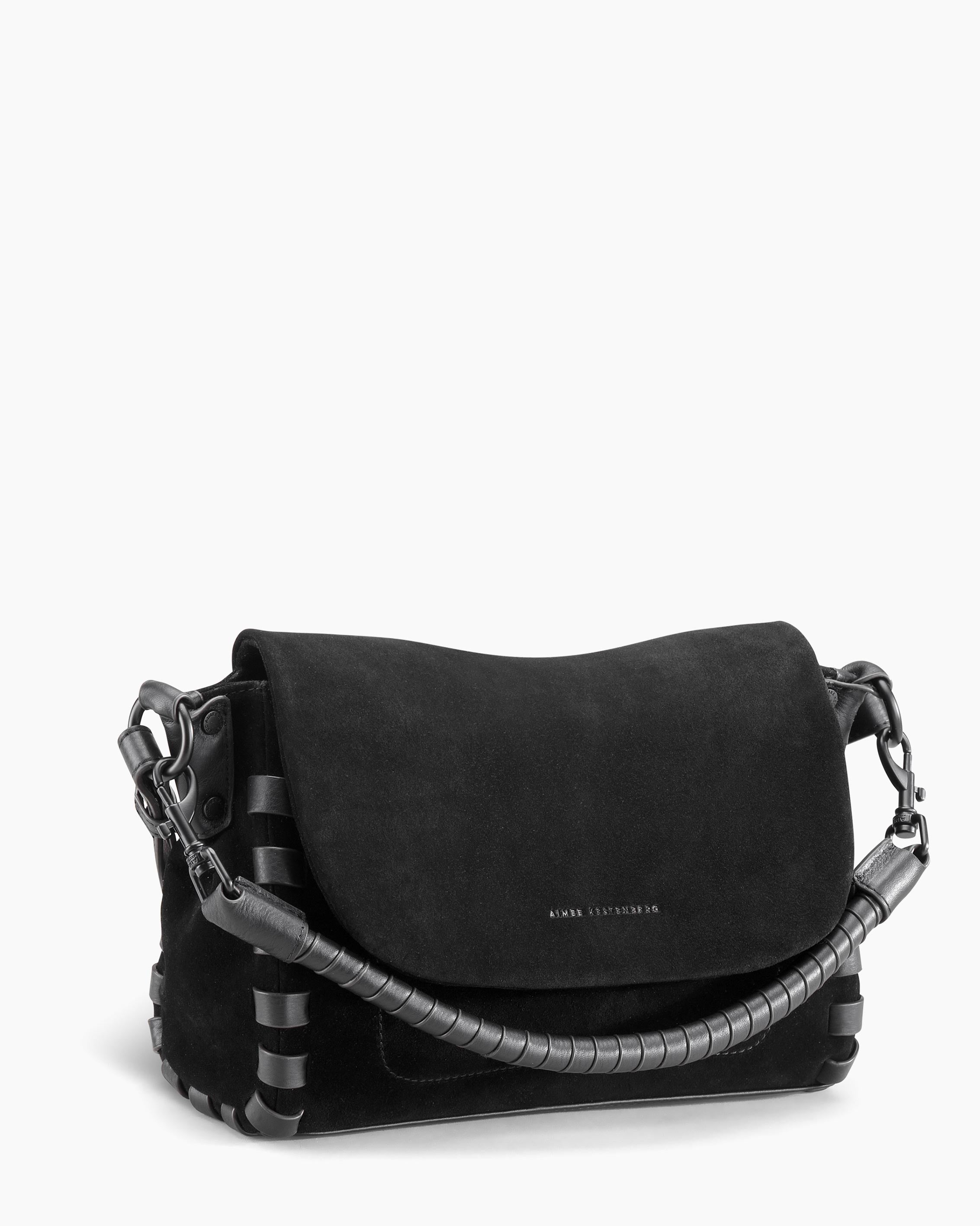 Black Zen Convertible Crossbody Designer Leather Handbag For Women