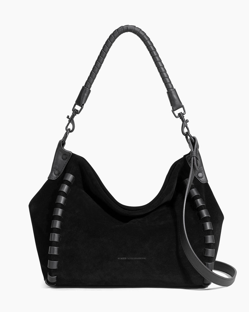 Aimee Kestenberg Zen Suede Leather Hobo Bag Black Suede