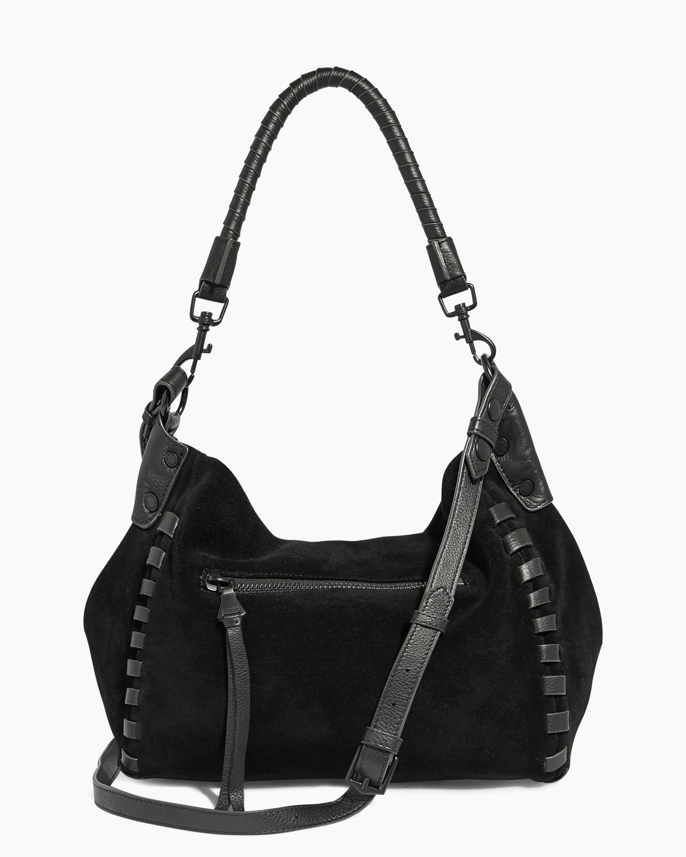 Black Zen Hobo Designer Leather Handbag For Women | AIMEE by Aimee