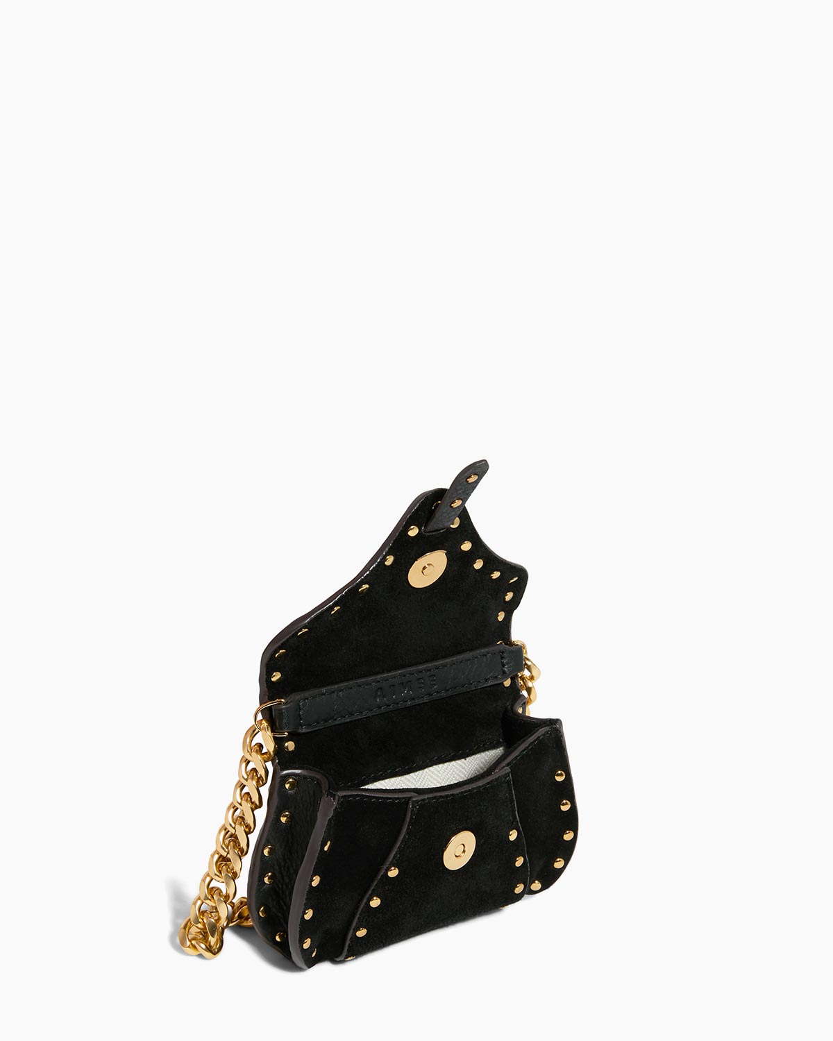 Black Amour Micro Crossbody Designer Leather Handbag For Women