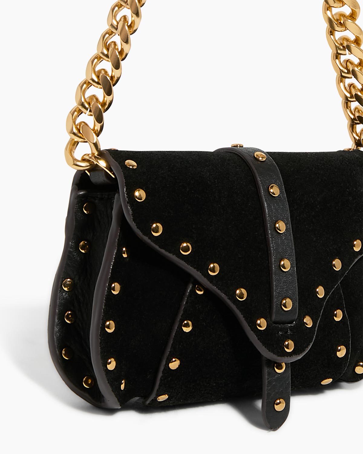 ショルダーバッグ AMERI MICRO CHAIN POUCH Black Amour Micro Crossbody Designer Leather Handbag For Women