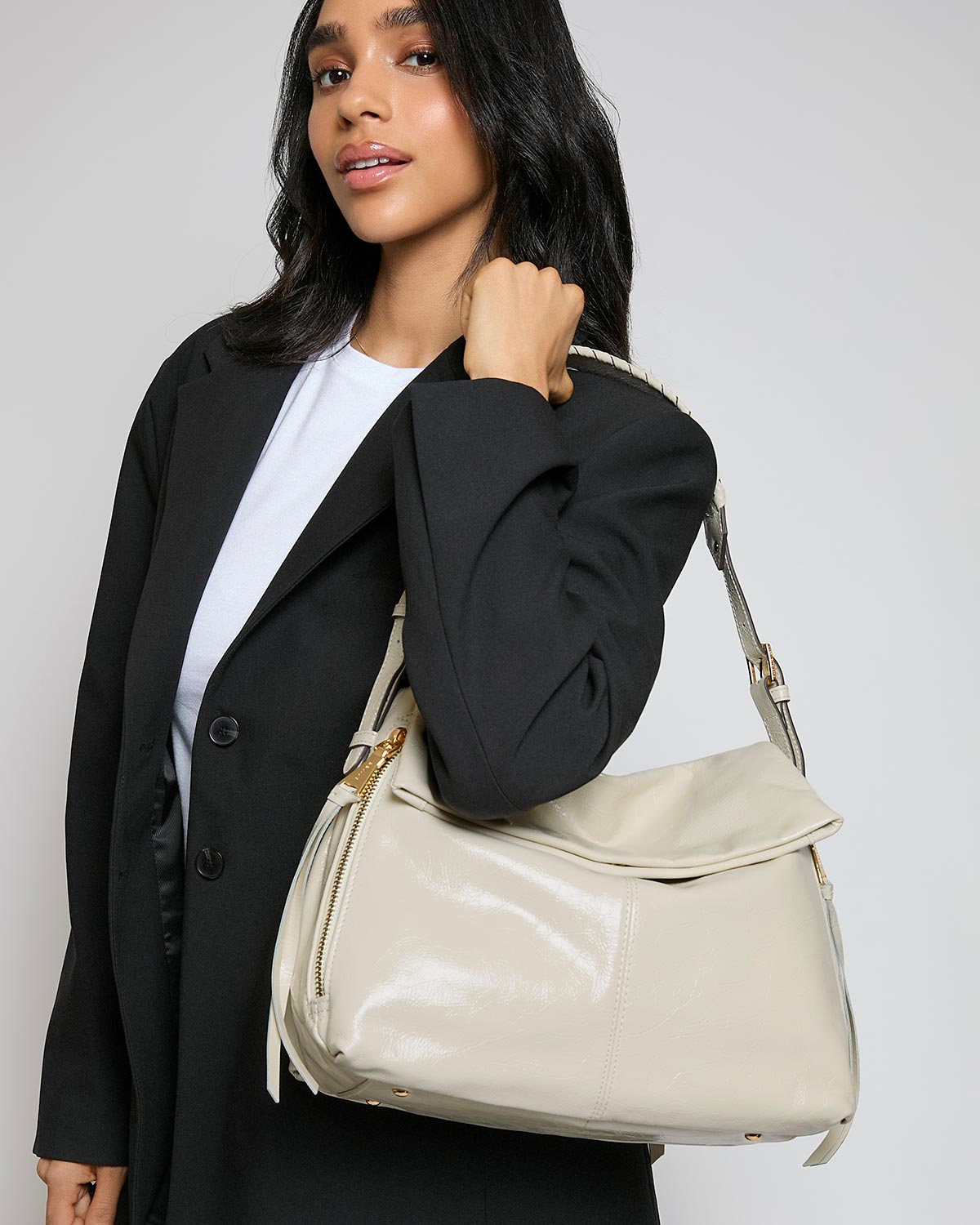 Chalk Bali Hobo Designer Leather Handbag For Women | AIMEE by 