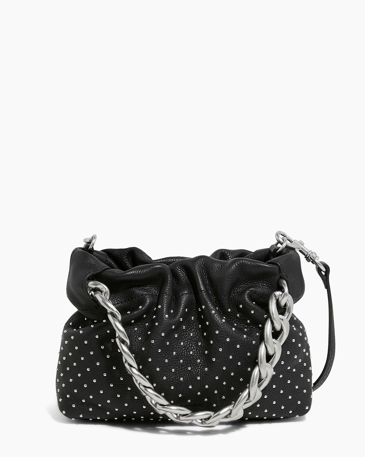 Microstuds Chain Handheld Crossbody Designer Leather Handbag For