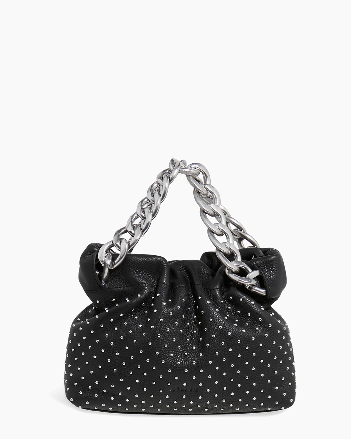 ciansumi ハート ポシェット Microstuds Chain Handheld Crossbody Designer Leather Handbag For