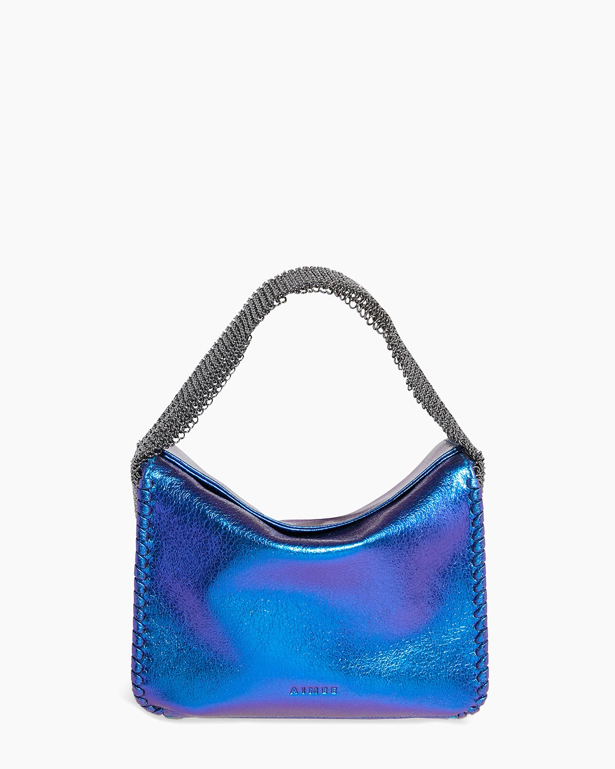 Midnight Chain-Mail Top Handle Designer Leather Handbag For Women