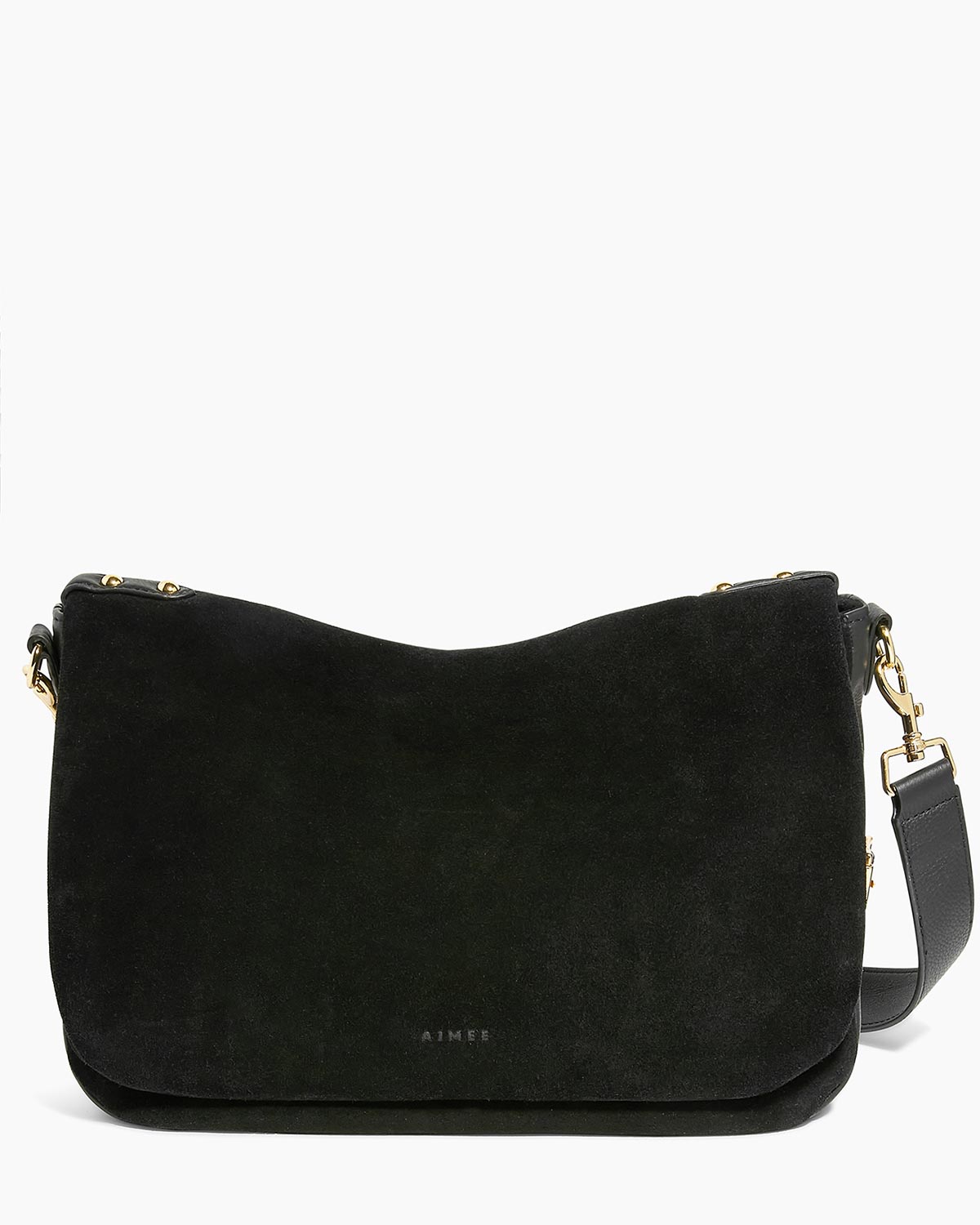 Black Gramercy Messenger Designer Leather Handbag For Women
