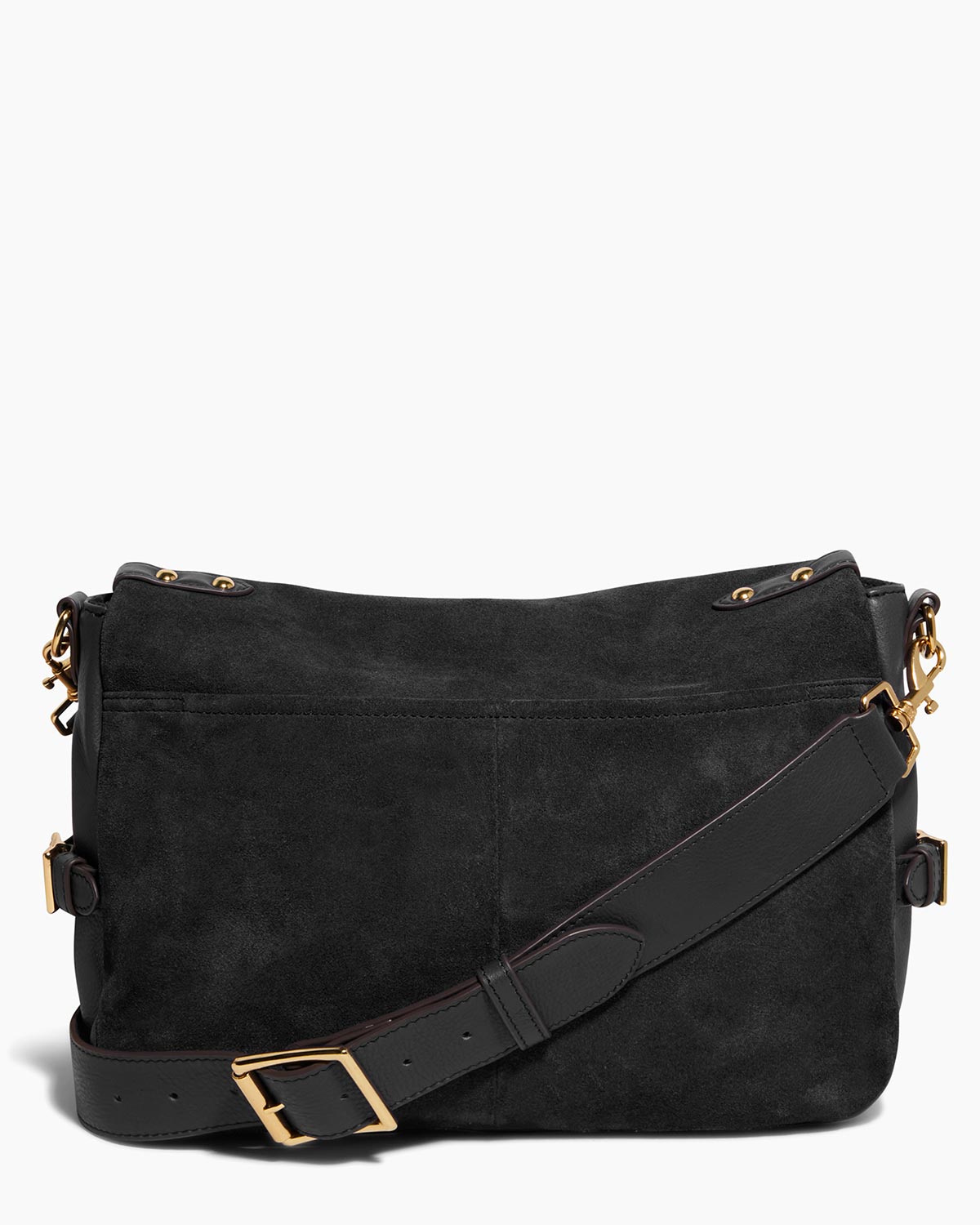 Black Gramercy Messenger Designer Leather Handbag For Women