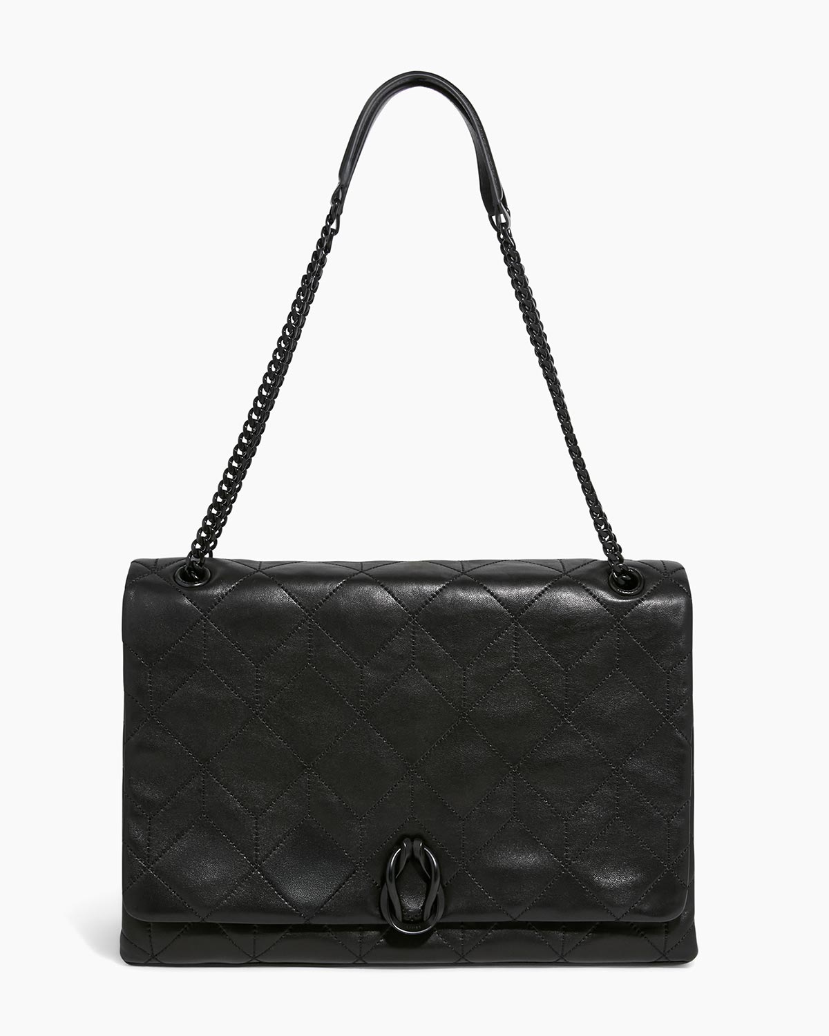 Black Unity Large Shoulder Designer Leather Handbag For Women