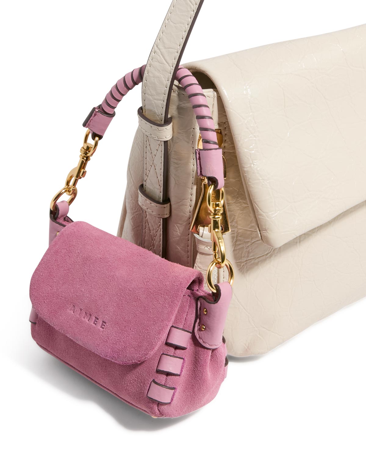 Dusty Zen Charm Designer Leather Handbag For Women | AIMEE by
