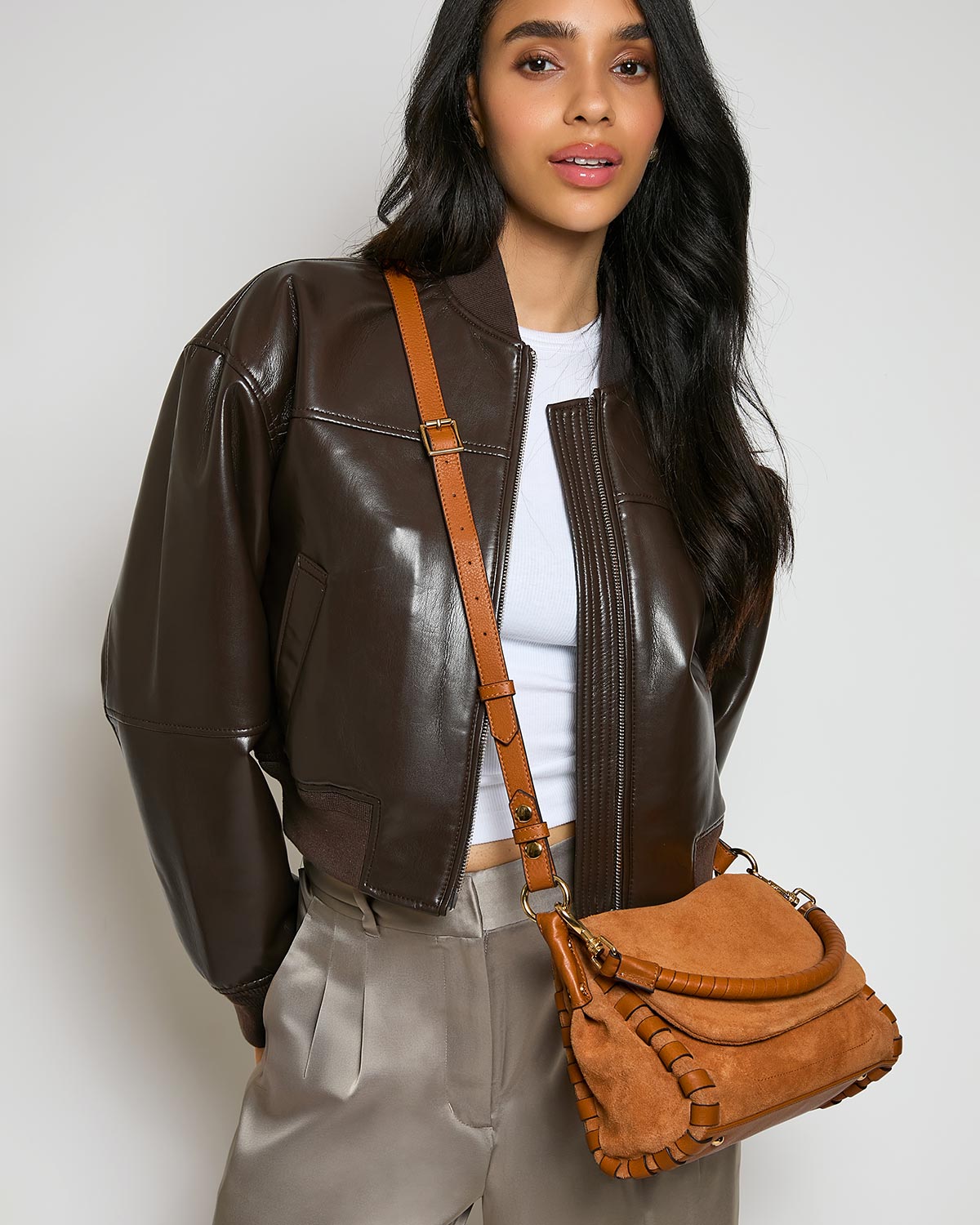 Rustic Zen Convertible Crossbody Designer Leather Handbag For