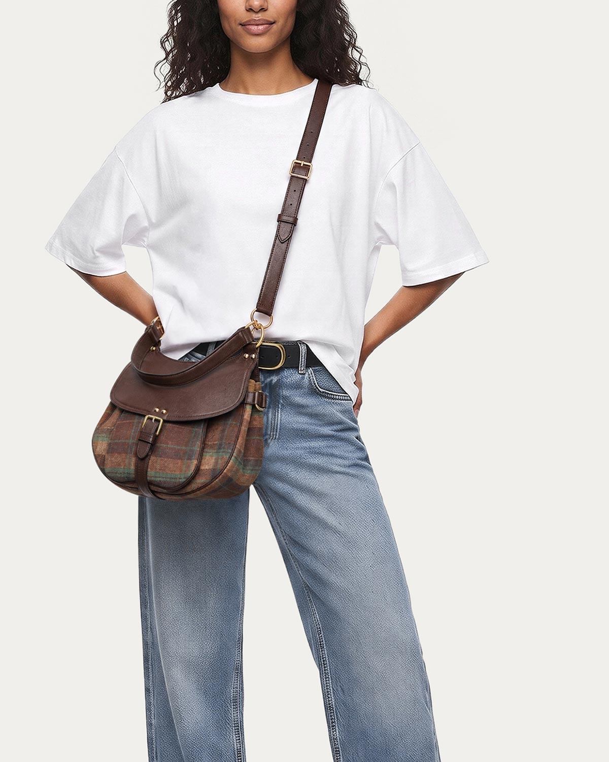 Dash Convertible Crossbody - Urban Plaid - on model