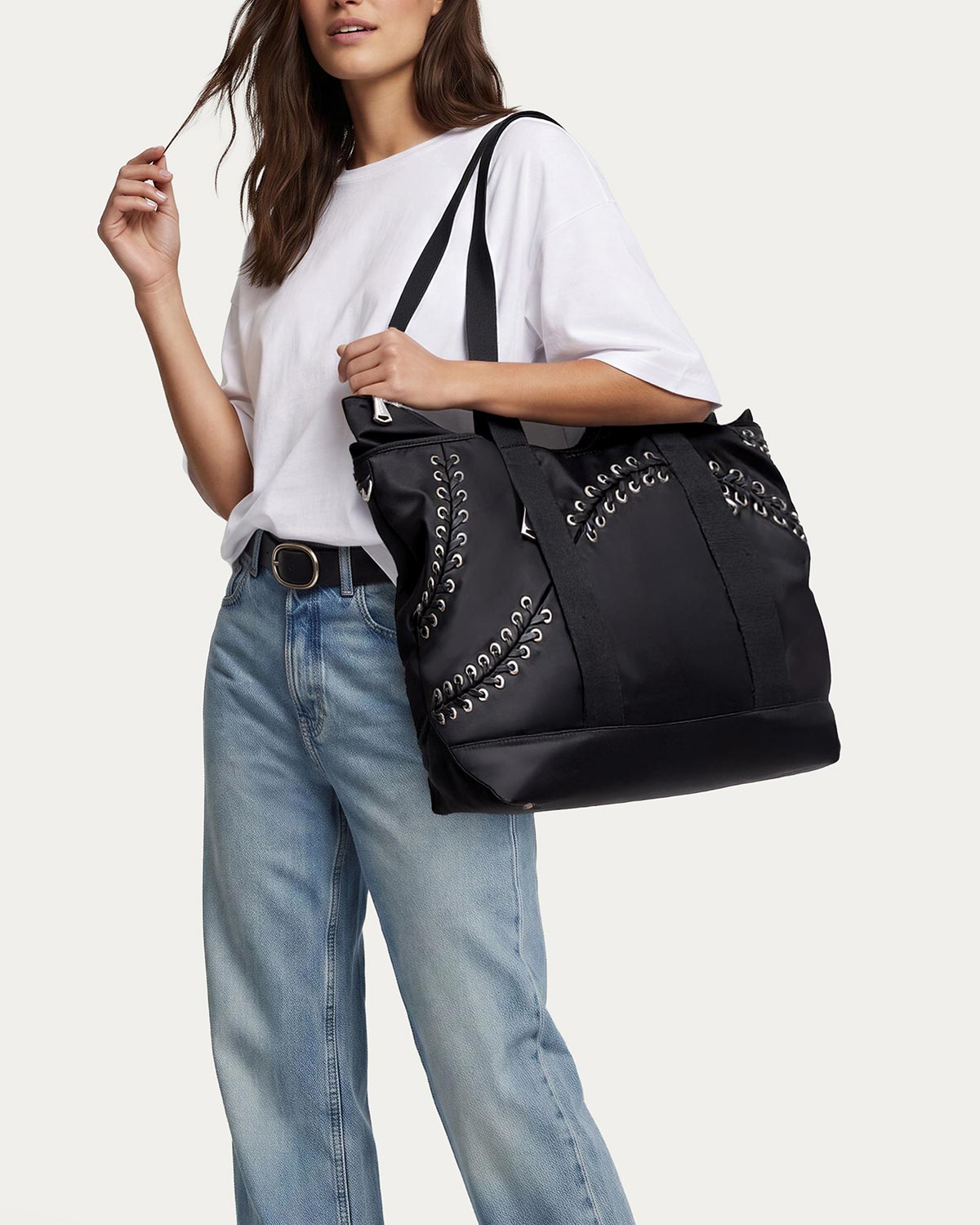 Lace Up Convertible Tote