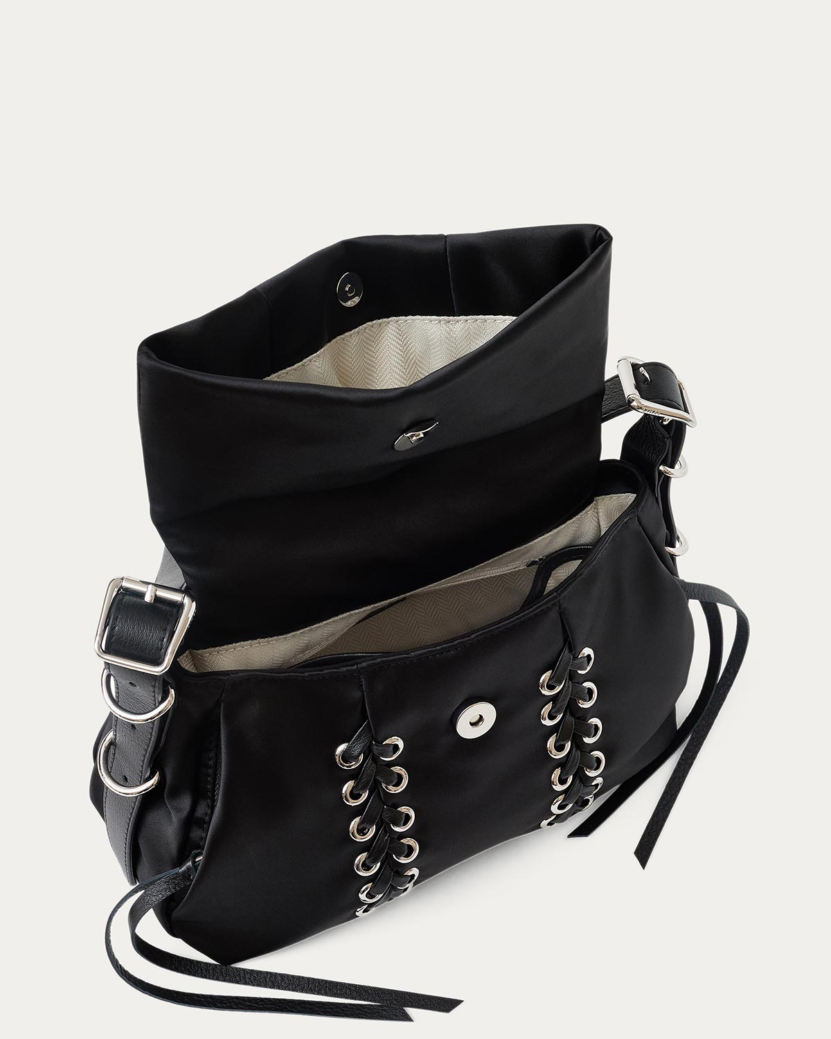 Lace Up Double Entry Crossbody