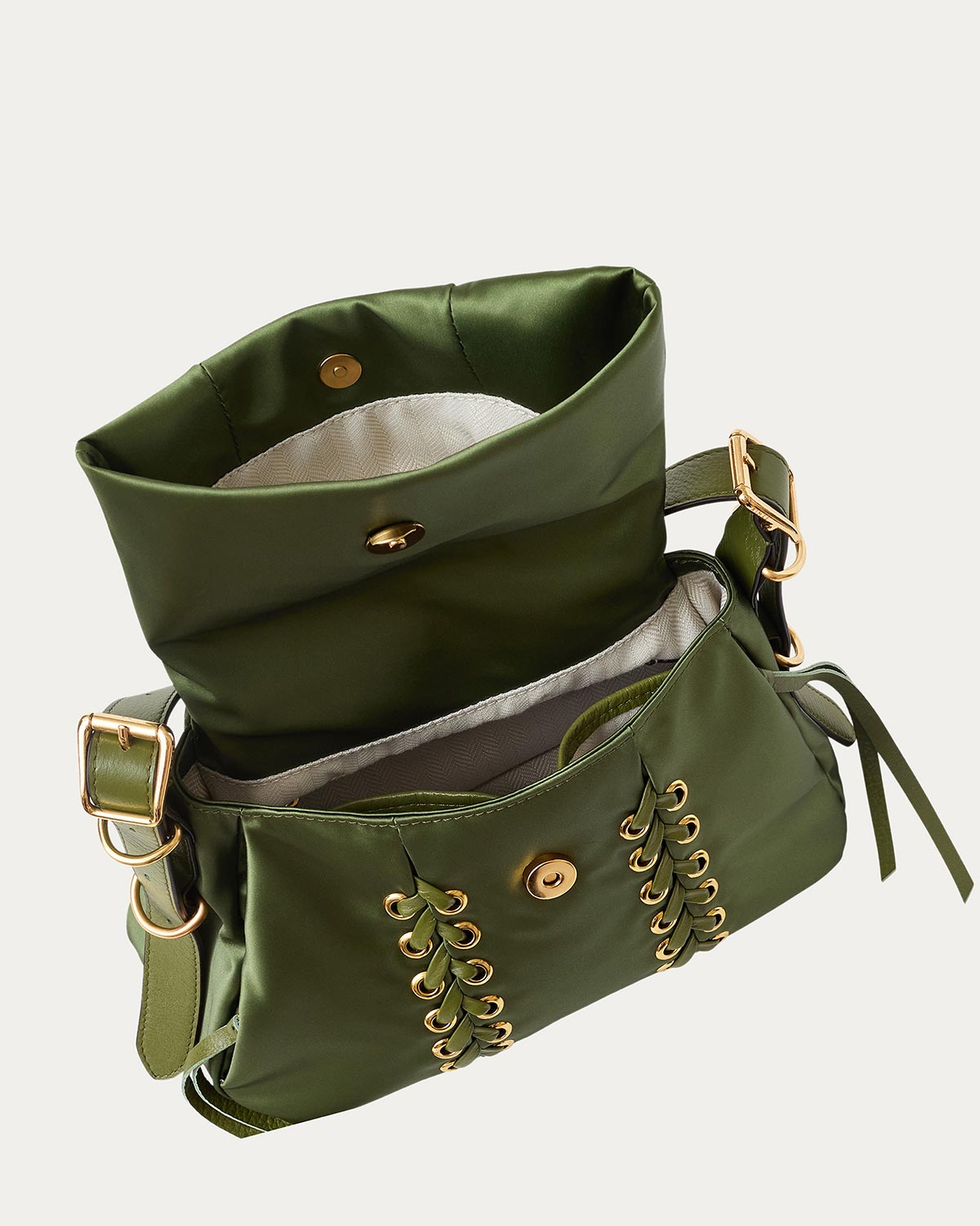 Lace Up Double Entry Crossbody
