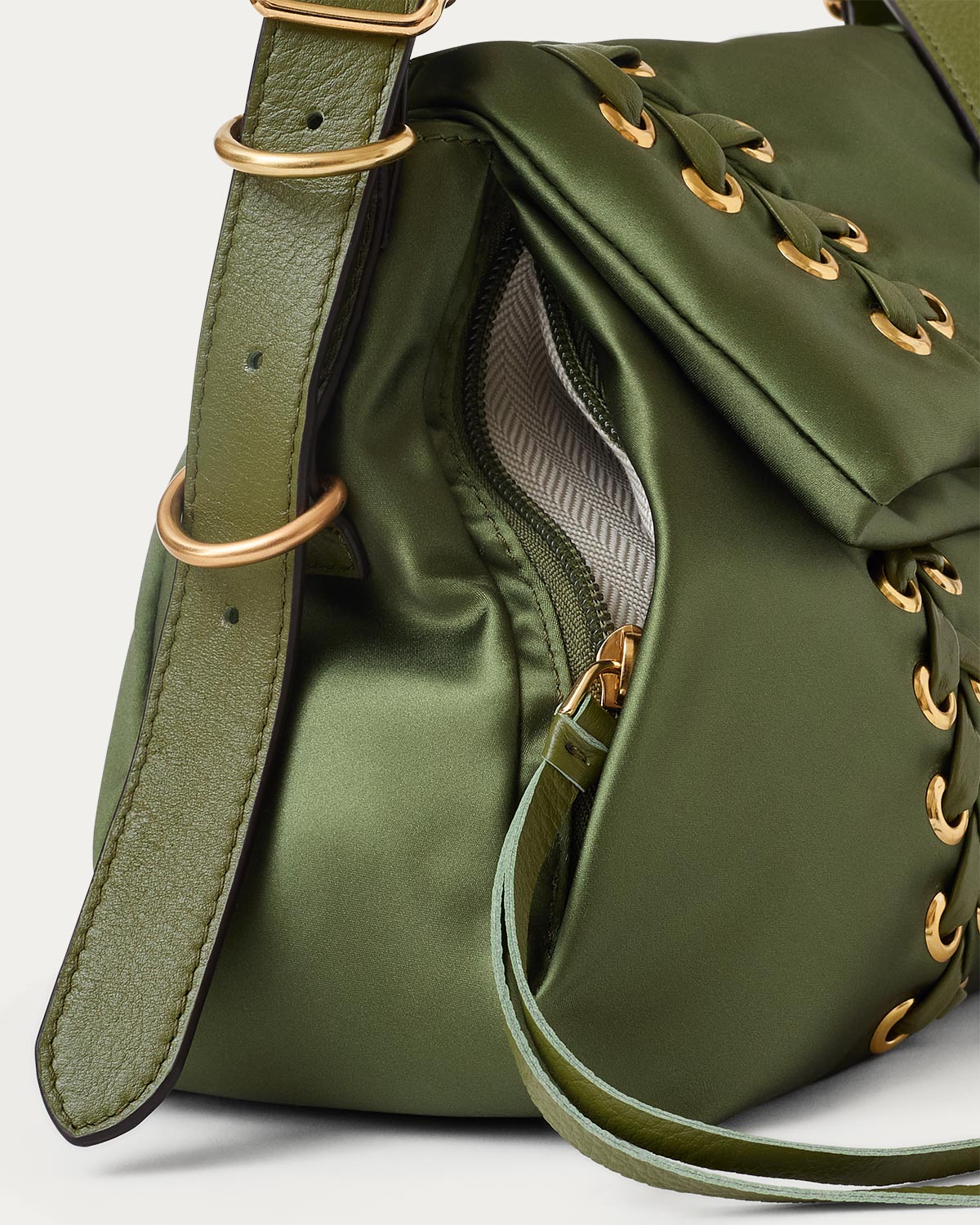 Lace Up Double Entry Crossbody
