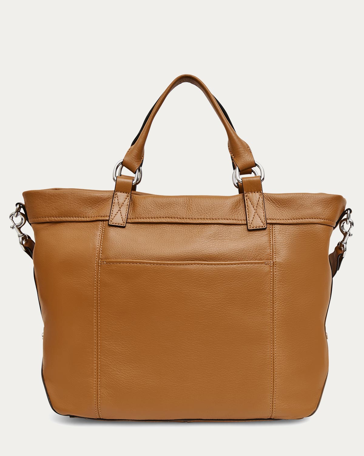 Latte Fair Game Convertible Tote Designer Leather Handbag For