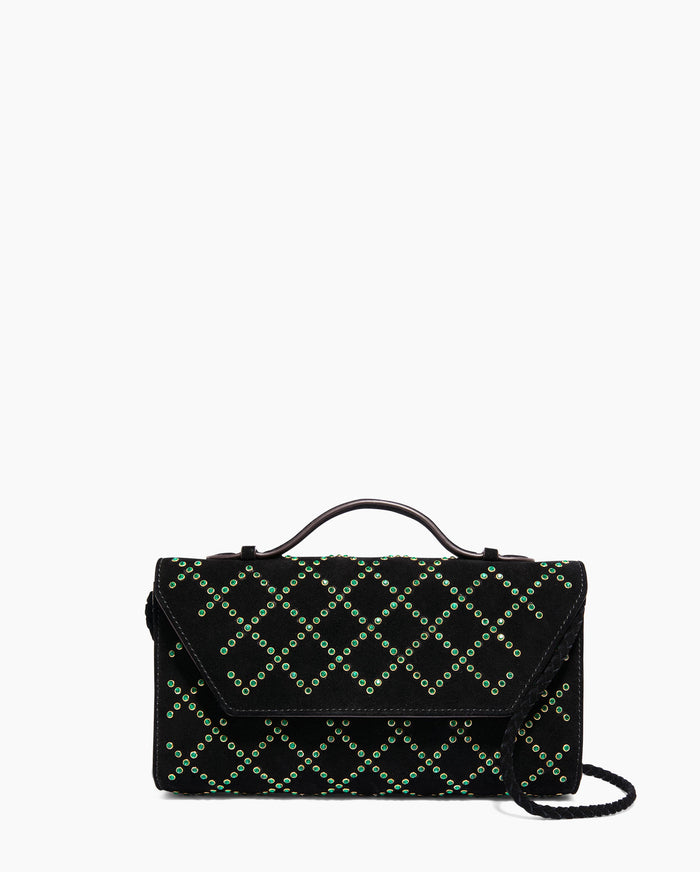 aimee kestenberg Chelsea Convertible Clutch Emerald Studs