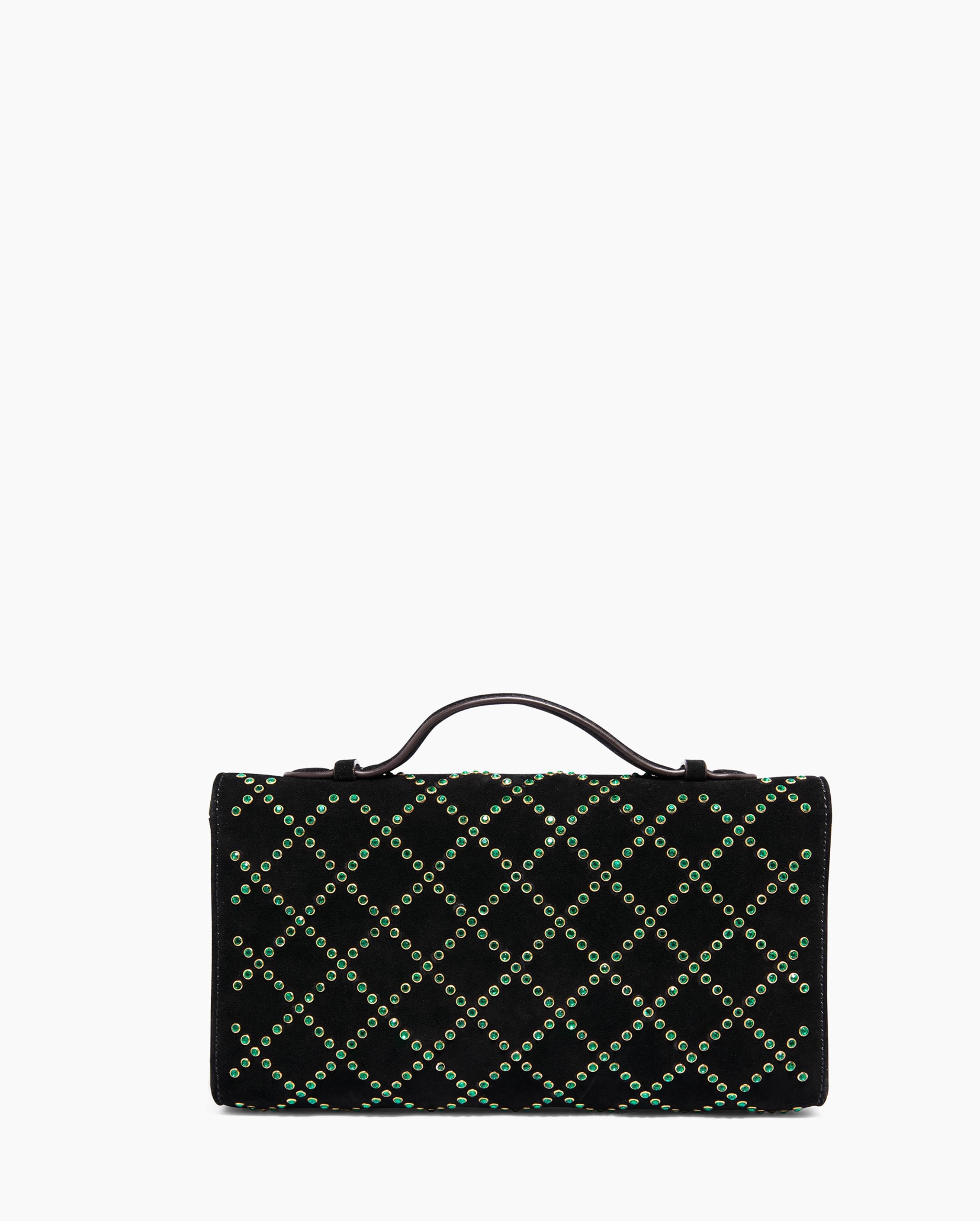 Emerald Chelsea Convertible Clutch Designer Leather Handbag For