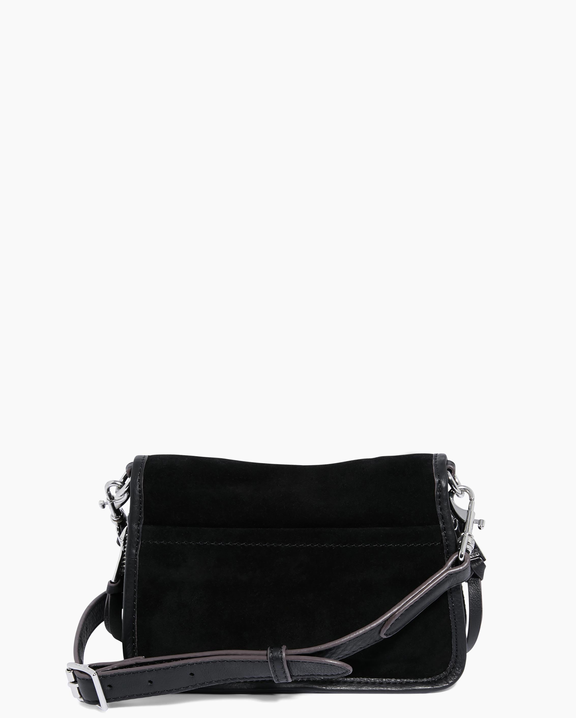 Black Great Escape Mini Crossbody Designer Leather Handbag For