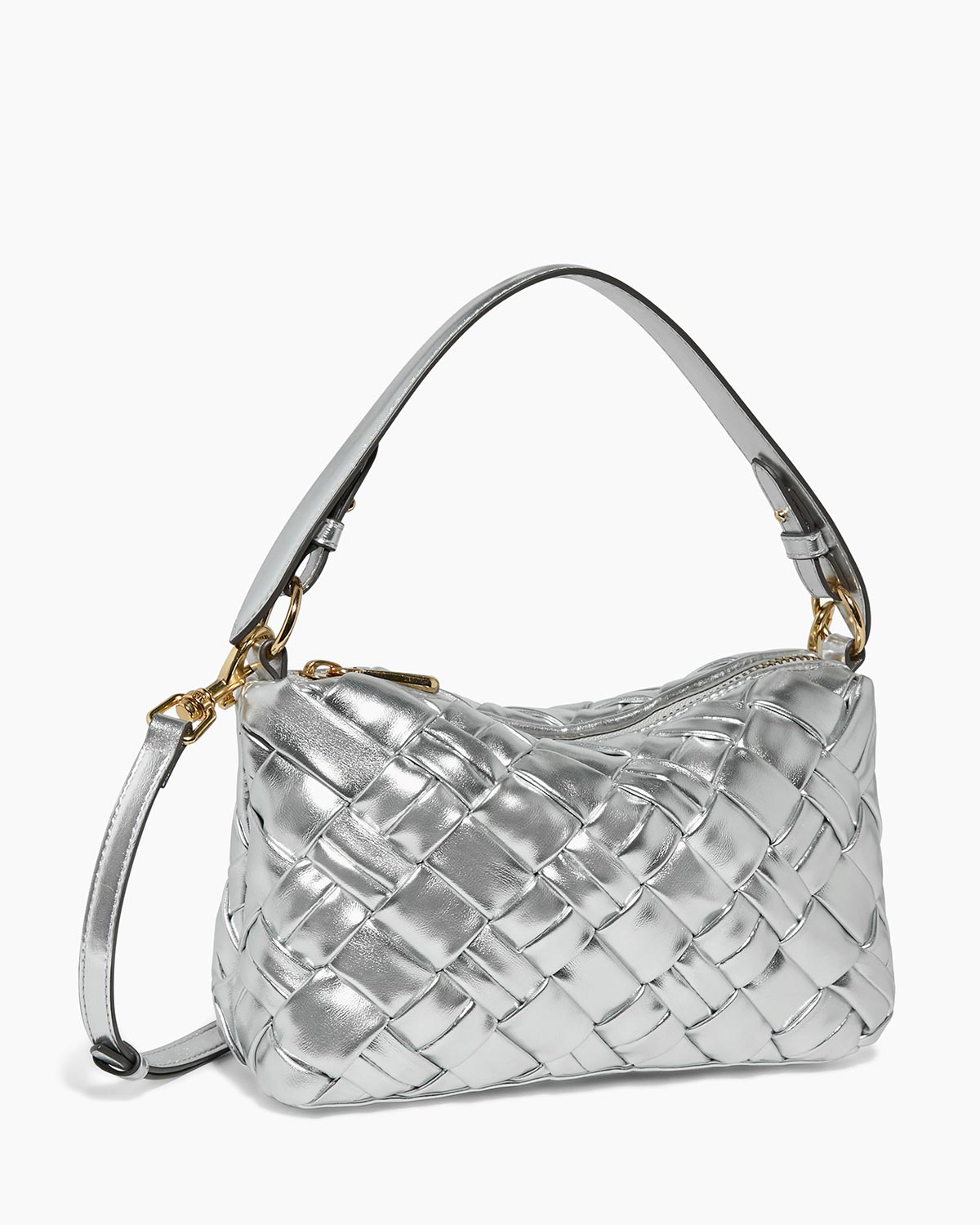 美品⭐︎ AEWEN MATOPH SMALL CURVYバッグ　シルバー Woven Ava Convertible Shoulder Designer Leather Handbag For Women