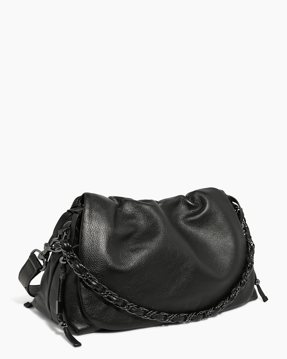 Black Lennon Convertible Crossbody Designer Leather Handbag For