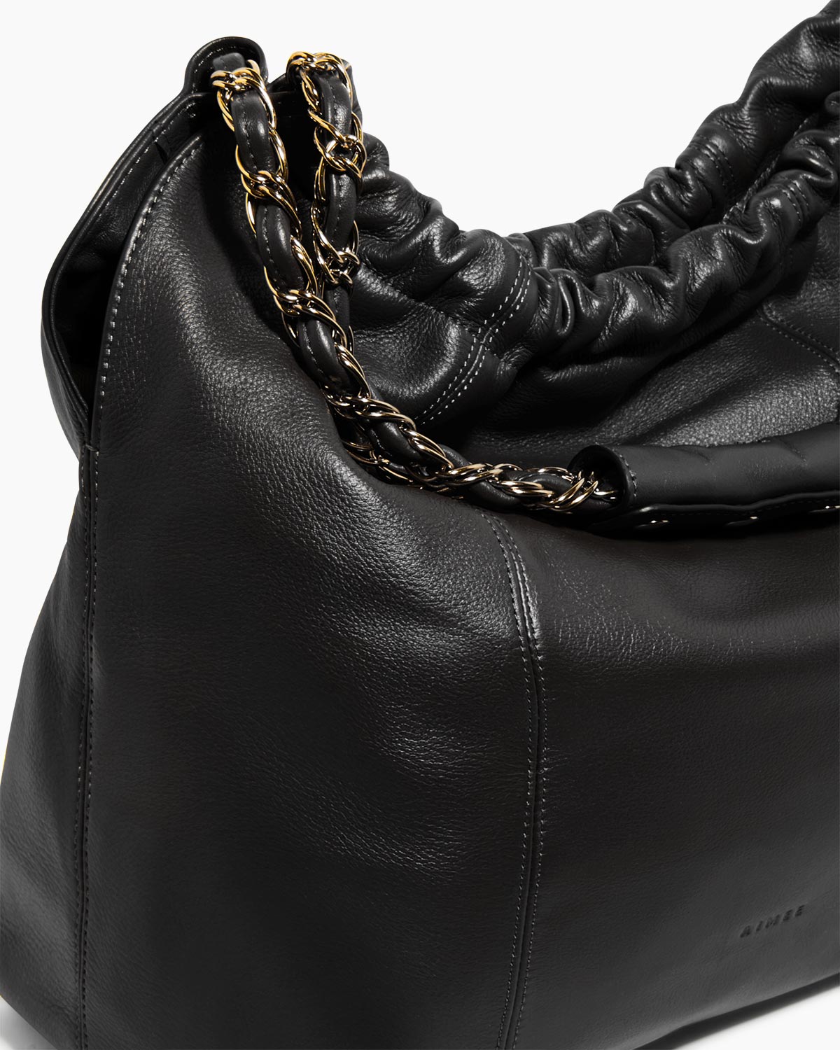 Black Lennon Large Shoulder Designer Leather Handbag For Women