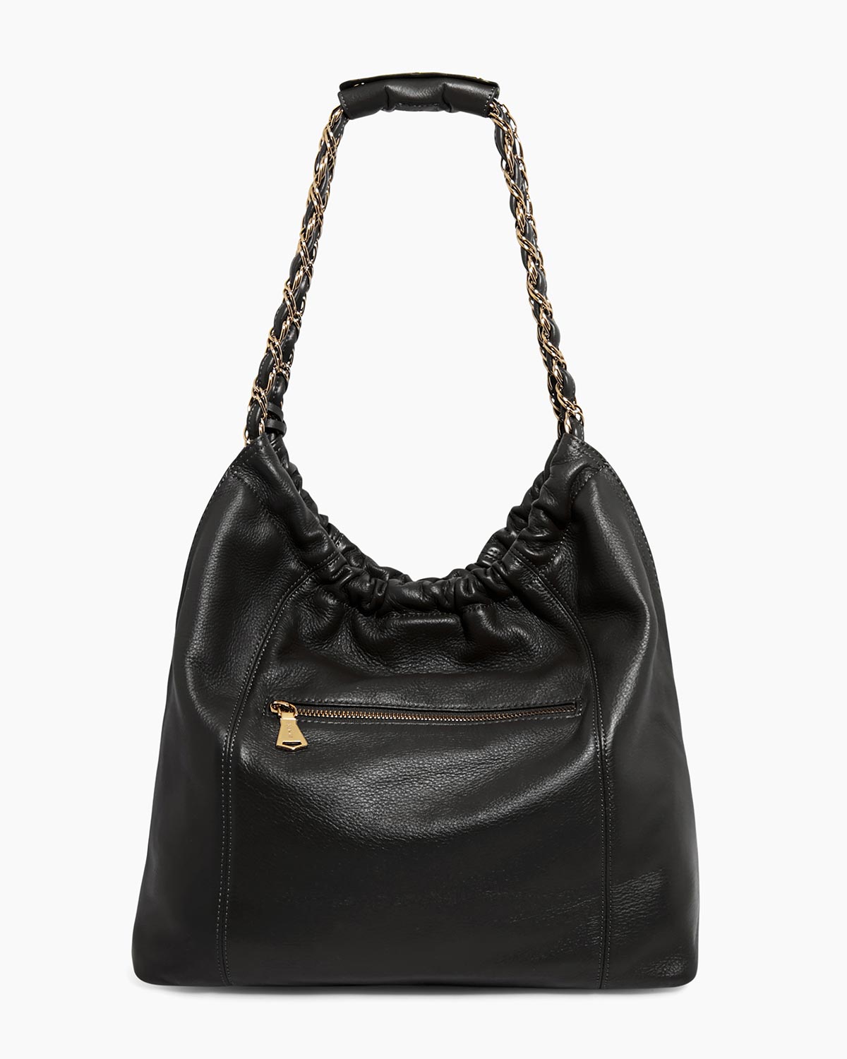 Black Lennon Large Shoulder Designer Leather Handbag For Women