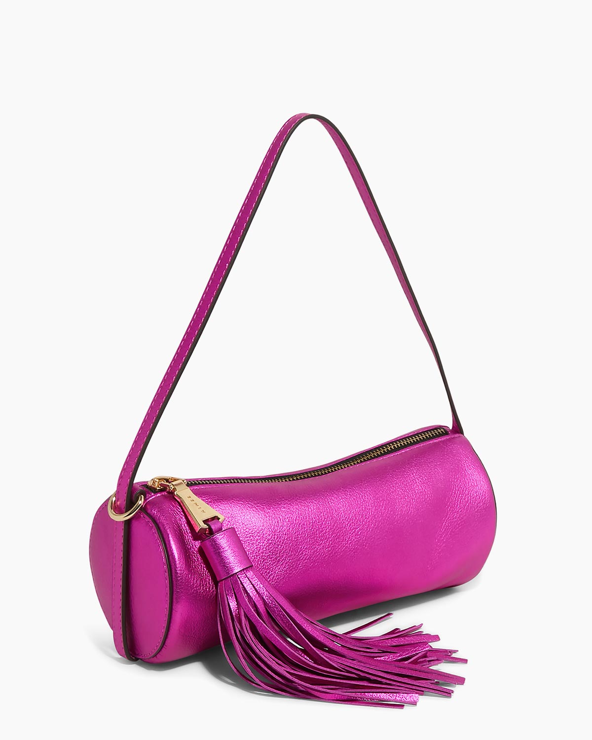 Metallic Onyx Hour Barrel Shoulder Designer Leather Handbag For