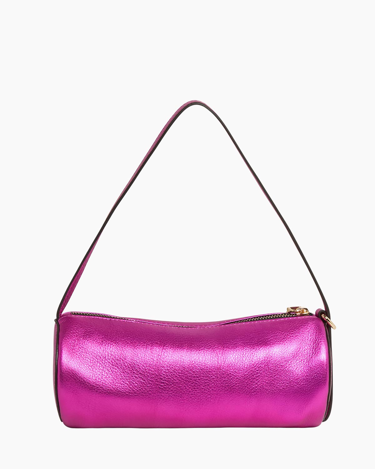 Metallic Onyx Hour Barrel Shoulder Designer Leather Handbag For
