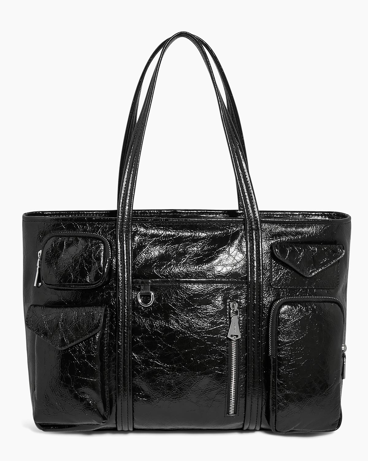 Black Renegade Large Laptop Tote Designer Leather Handbag For