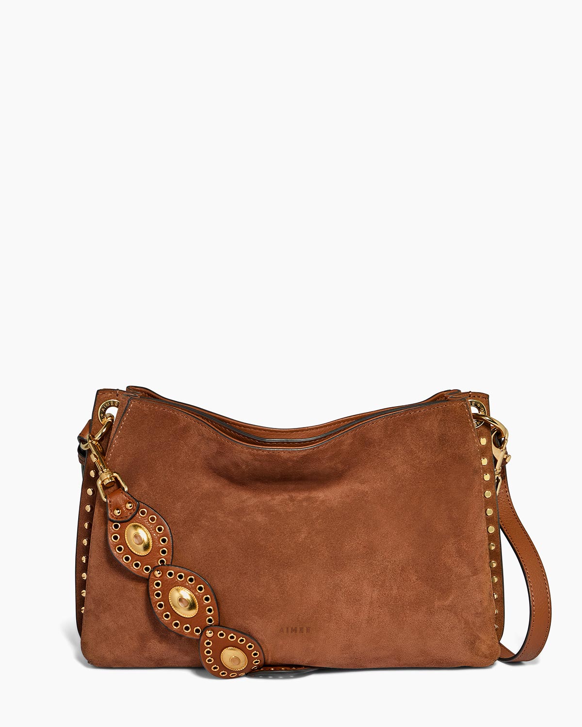 Chestnut Roma Double Entry Shoulder Designer Leather Handbag For