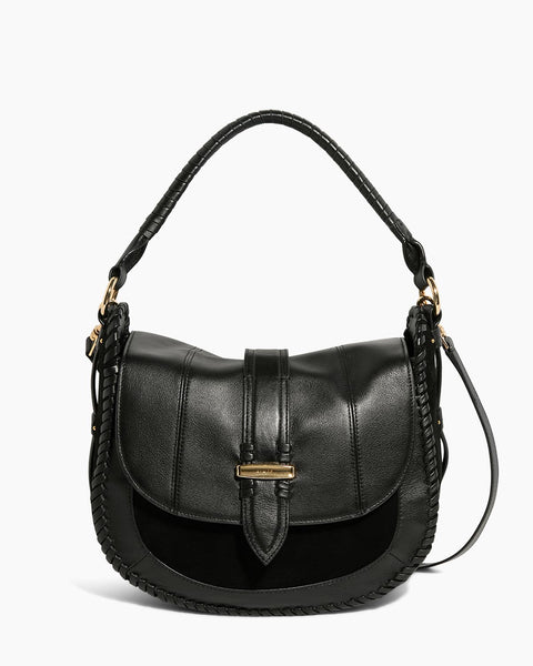 Black Willow Convertible Shoulder Designer Leather Handbag For
